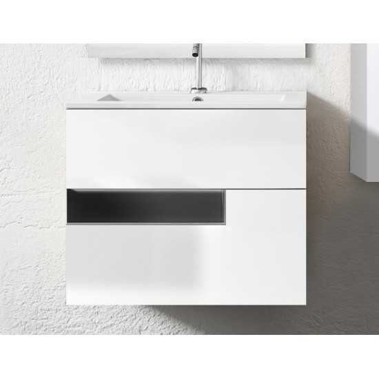 Lucena Bath 24" White and Black Vision Vanity