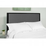 Melbourne Metal Upholstered Twin Size Headboard in Dark Gray Fabric