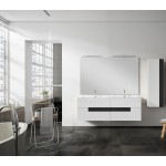 Lucena Bath 64" White and Black Vision Double Vanity