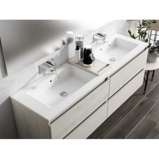 Lucena Bath 64" White and Grey Vision Double Vanity
