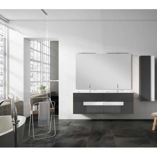Lucena Bath 64" Grey and White Vision Double Vanity