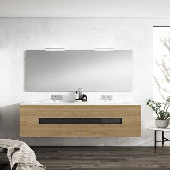 Lucena Bath 80" Canela and Black Vision Double Vanity