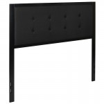 Bristol Metal Tufted Upholstered Full Size Headboard in Black Fabric