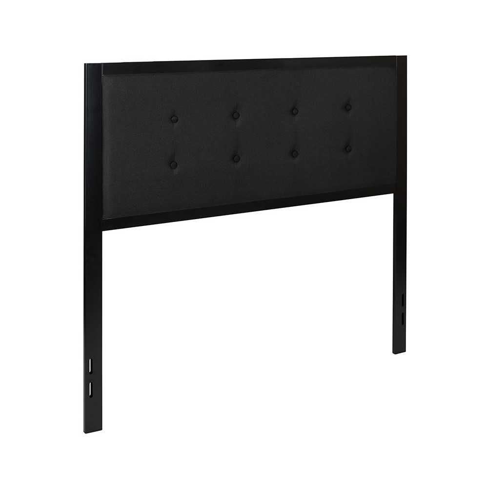 Bristol Metal Tufted Upholstered Full Size Headboard in Black Fabric
