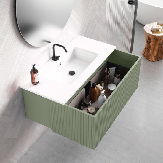 Lucena Bath 24" Green Bari Vanity with Ceramic Sink