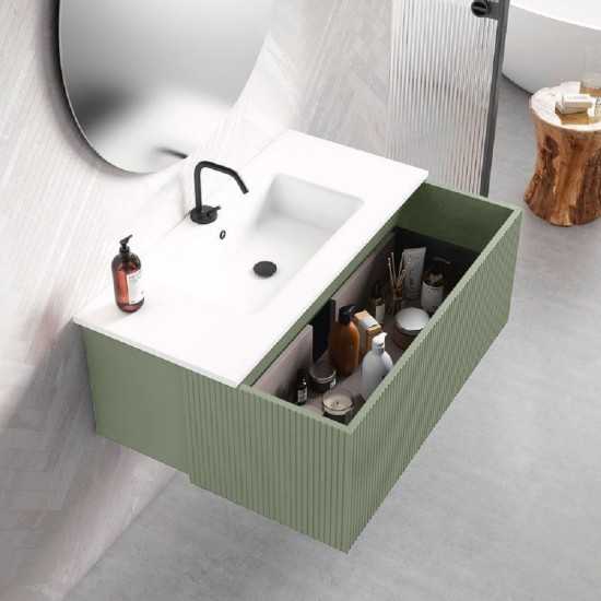 Lucena Bath 40" Green Bari Vanity with Ceramic Sink