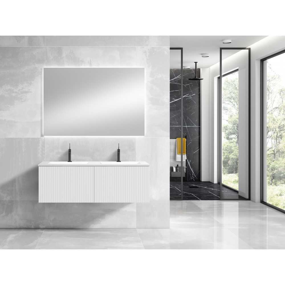 Lucena Bath 48" White Bari Vanity with Ceramic Sink