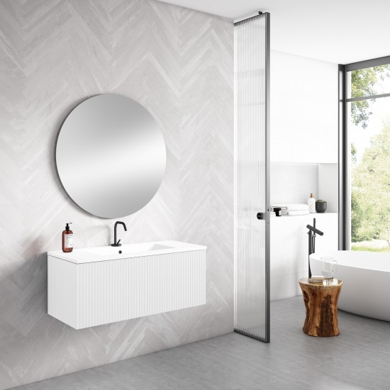 Lucena Bath 48" White Bari Vanity with Ceramic Sink