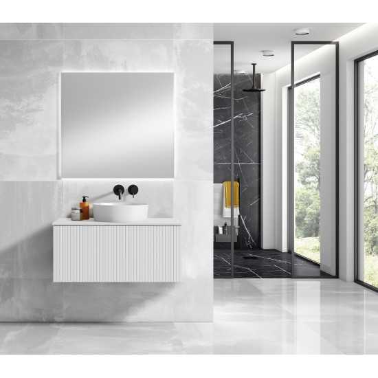 Lucena Bath 32" White Bari Vanity with Matching top and Vessel SinkCeramic Sink