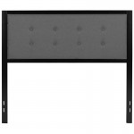 Bristol Metal Tufted Upholstered Full Size Headboard in Dark Gray Fabric