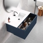 Lucena Bath 32" Navy Bari Vanity with Matching top and Vessel SinkCeramic Sink