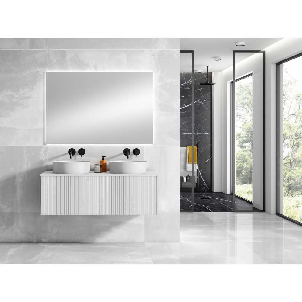 Lucena Bath 48" White Bari Vanity with Matching top and Vessel SinkCeramic Sink