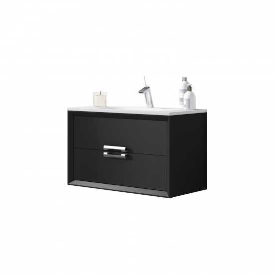 Lucena Bath 24" Black Decor Tirador Vanity