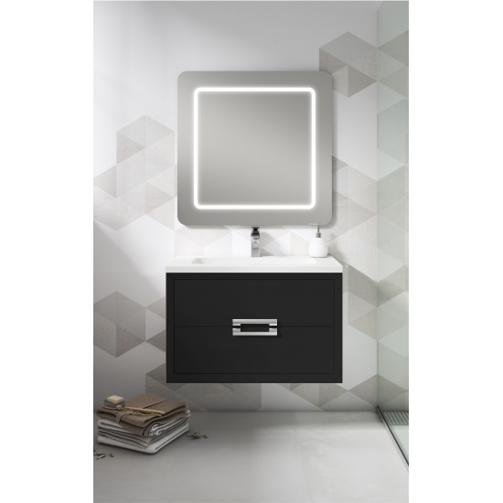 Lucena Bath 24" Black Decor Tirador Vanity