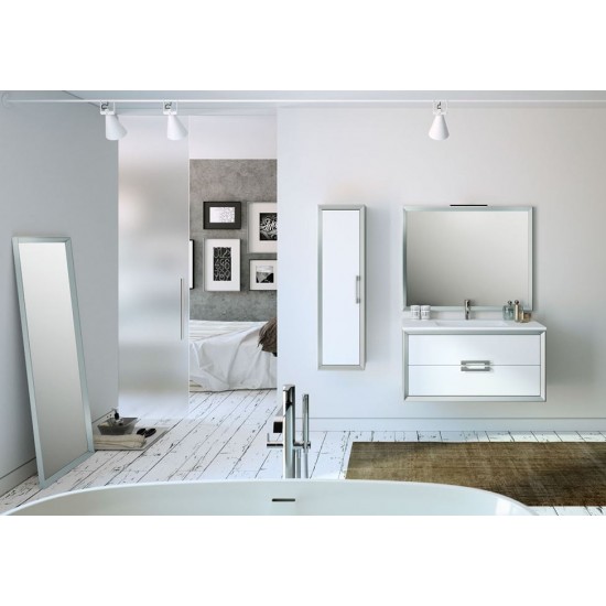 Lucena Bath 24" White and Silver Decor Tirador Vanity