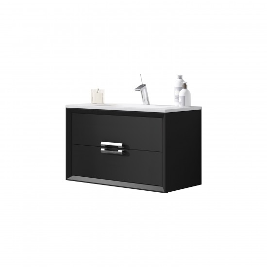 Lucena Bath 40" Black Decor Tirador Vanity