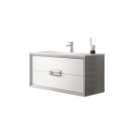 Lucena Bath 40" White and Silver Decor Tirador Vanity