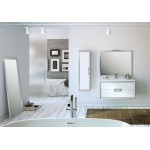 Lucena Bath 40" White and Silver Decor Tirador Vanity