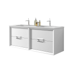 Lucena Bath 48" White Decor Tirador double Vanity