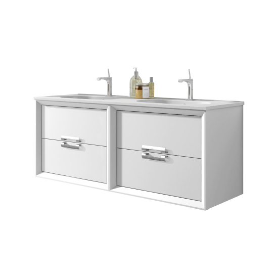 Lucena Bath 48" White Decor Tirador double Vanity