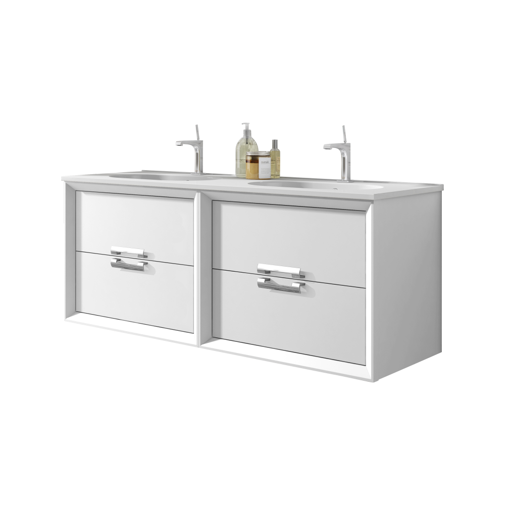 Lucena Bath 48" White Decor Tirador double Vanity