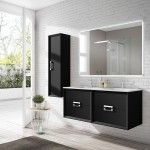 Lucena Bath 48" Black Decor Tirador double Vanity