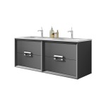 Lucena Bath 48" Grey Decor Tirador double Vanity