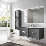 Lucena Bath 48" Grey Decor Tirador double Vanity