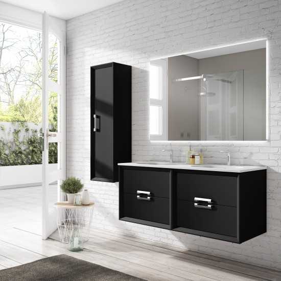 Lucena Bath 64" Black Decor Tirador double Vanity