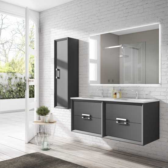 Lucena Bath 64" Grey Decor Tirador double Vanity