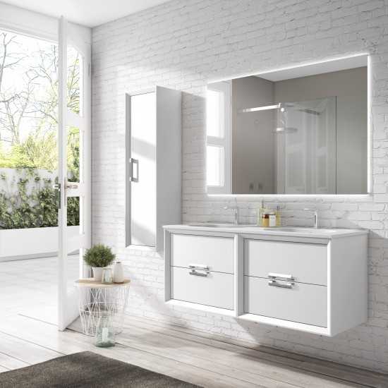 Lucena Bath 80" White Decor Tirador double Vanity