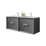 Lucena Bath 80" Grey Decor Tirador double Vanity