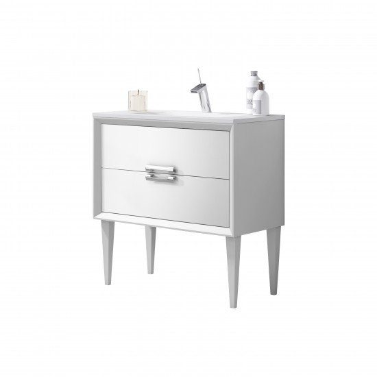 Lucena Bath 24" White Decor Tirador Freestanding Vanity