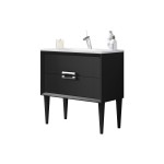 Lucena Bath 24" Black Decor Tirador Freestanding Vanity