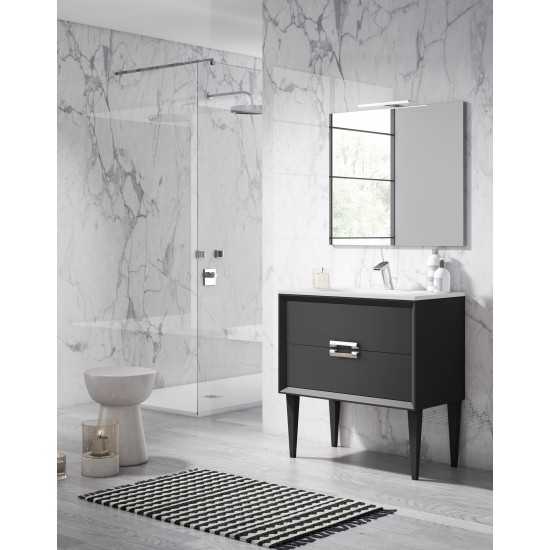 Lucena Bath 32" Black Decor Tirador Freestanding Vanity