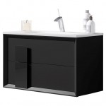 Lucena Bath 24" Black Decor Cristal Vanity