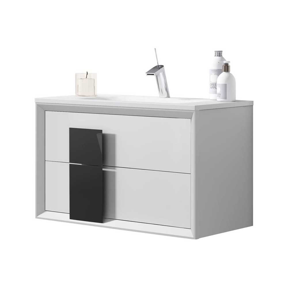 Lucena Bath 24" White and Grey Cristal Vanity Lucena Bath 24" White and Grey Cristal Vanity