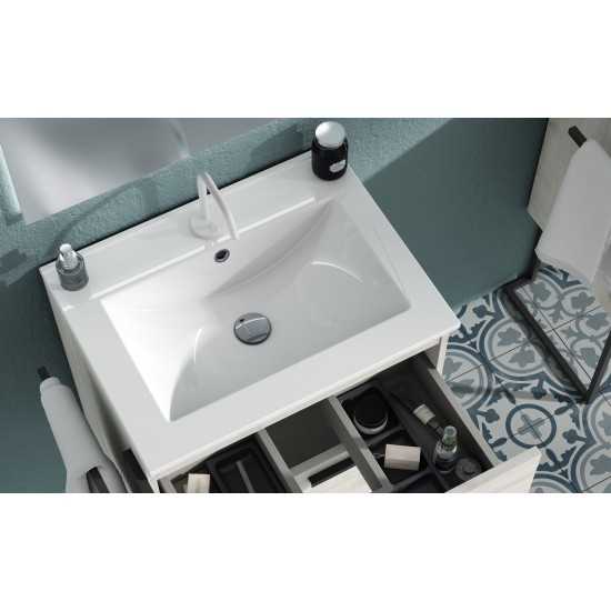 Lucena Bath 24" White and Grey Cristal Vanity