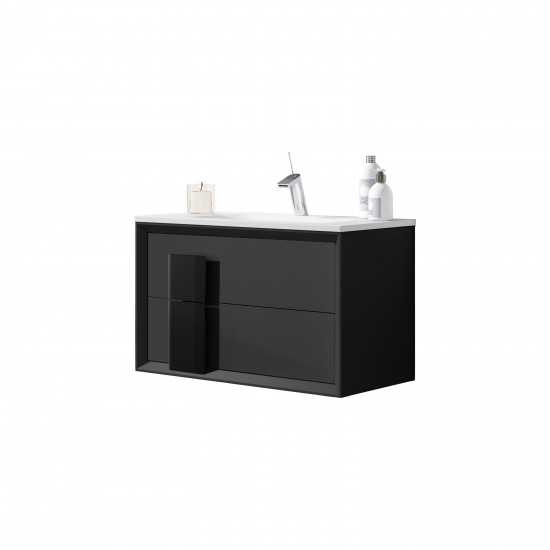 Lucena Bath 24" Grey and Black Cristal Vanity