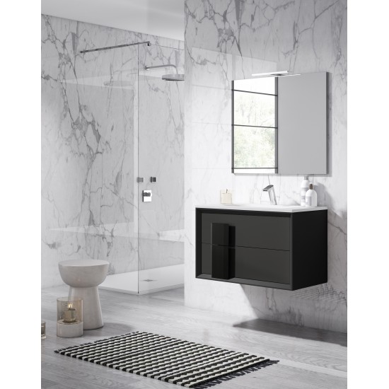 Lucena Bath 24" Grey and Black Cristal Vanity