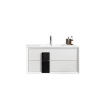 Lucena Bath 32" White and Black Cristal Vanity