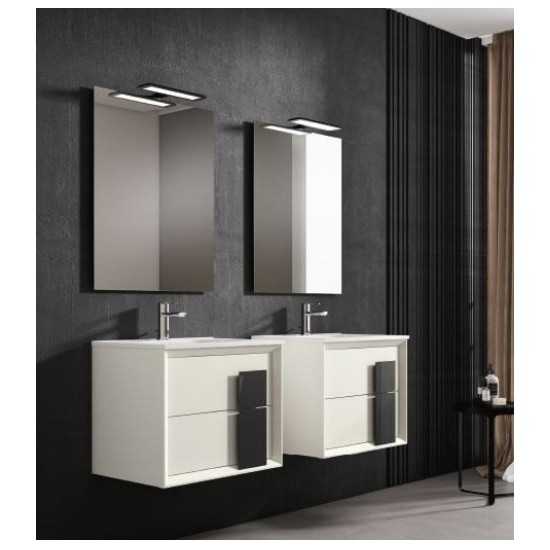 Lucena Bath 32" White and Black Cristal Vanity