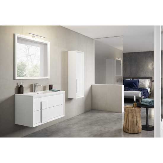 Lucena Bath 40" White Decor Cristal Vanity