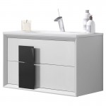 Lucena Bath 40" White and Grey Cristal Vanity