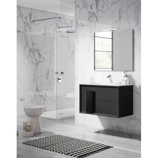 Lucena Bath 40" Grey and Black Cristal Vanity