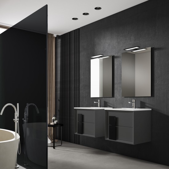 Lucena Bath 40" Grey and Black Cristal Vanity