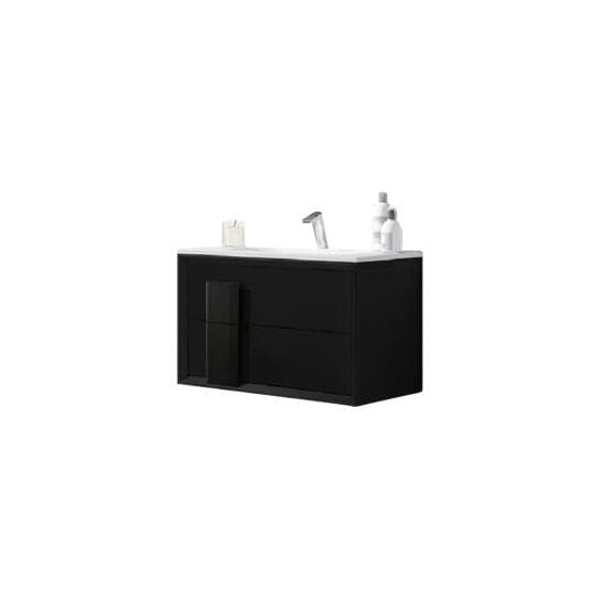 Lucena Bath 64" Black Decor Cristal Vanity