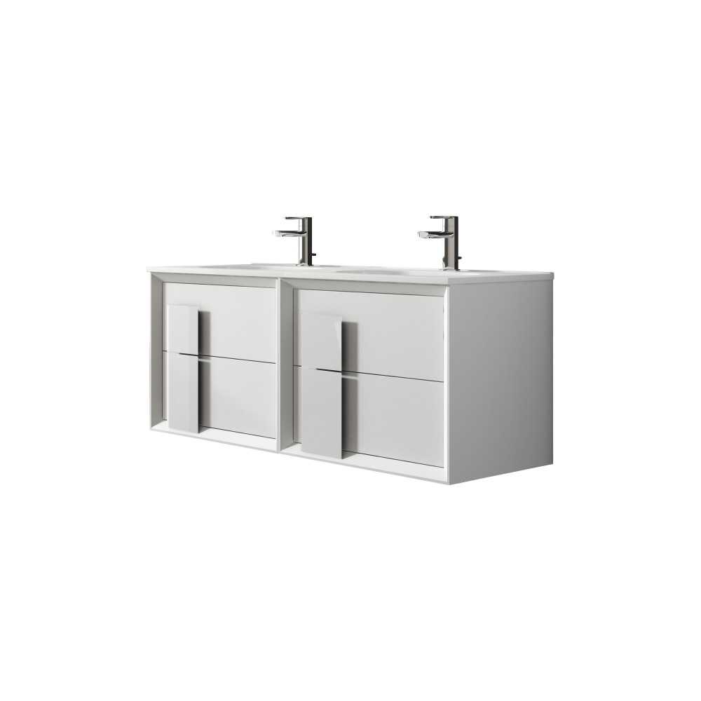 Lucena Bath 80" White Decor Cristal Vanity