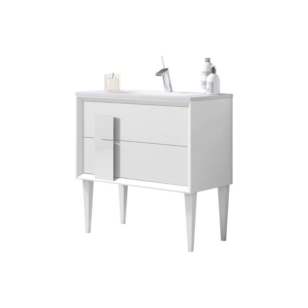 Lucena Bath 24" White Decor Cristal Freestanding Vanity Lucena Bath 24" White Decor Cristal Freestanding Vanity