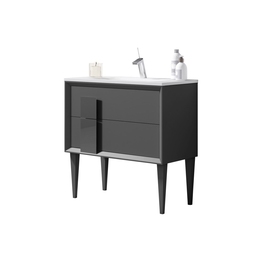 Lucena Bath 24" Grey Cristal Freestanding Vanity